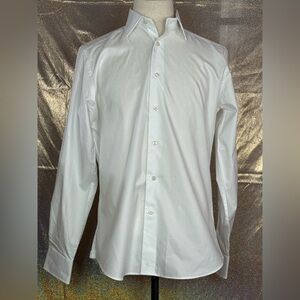 David Donahue Crisp White Dress Shirt